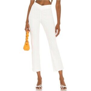 Camila Coelho Womens‎ XXS Ivory Sophia Pants Cropped Flare New Ribbed